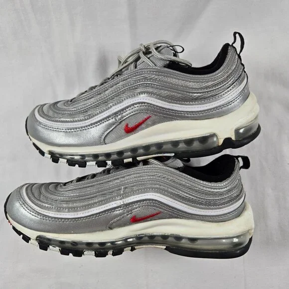 Nike Air Max 97 OG‎ Silver Bullet 2022 Metallic Sneakers Women's 9 - Picture 4 of 8